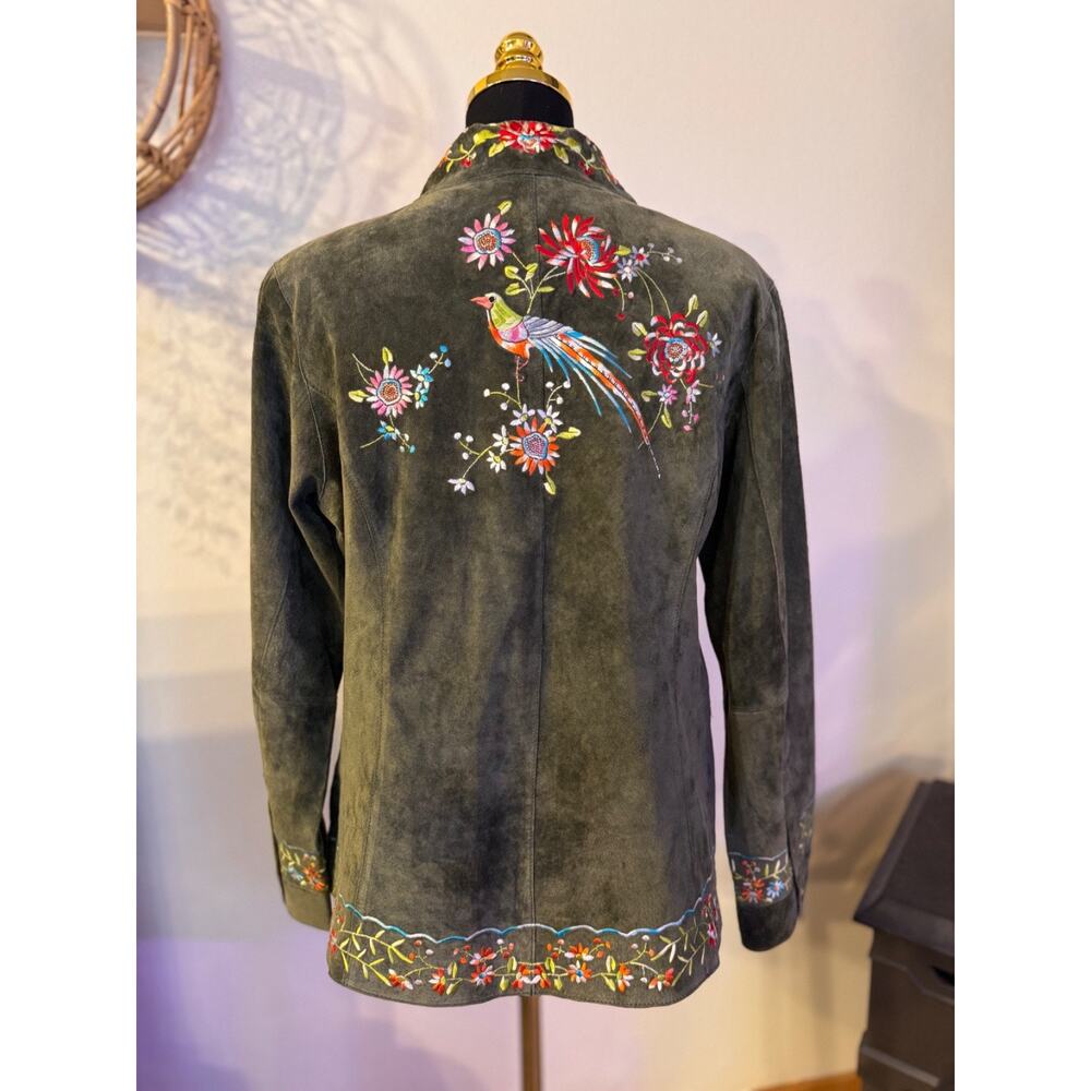 Avanti Embriodered Suede Leather Shacket